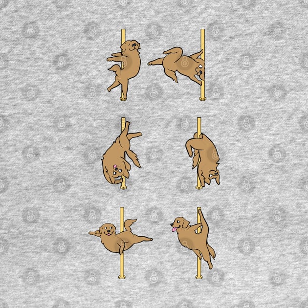 Golden Retriever Pole Dancing Club by huebucket